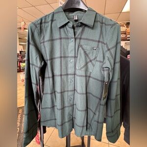 Women’s Fox Dark Green Flannel Shirt